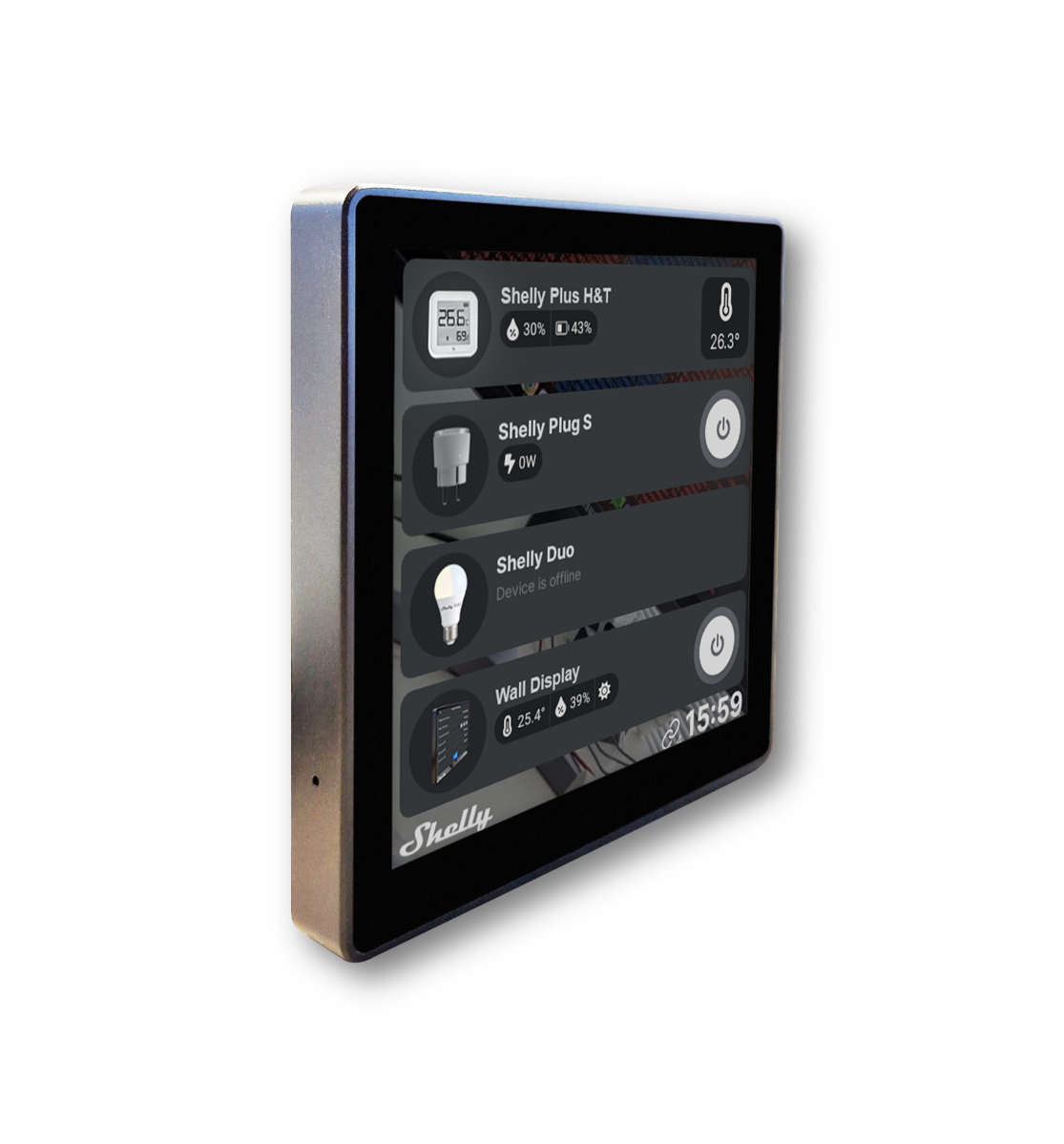 Shelly Wall Display - Schwarz - Unterputz - Bluetooth-Gateway - Android - WLAN - Smart Home