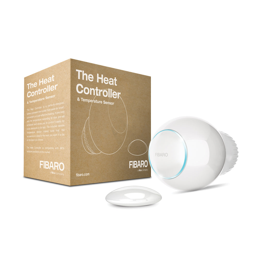 FIBARO The Heat Controller Starter Pack - Thermostat + Temperatursensor - Z-Wave - Smart Home